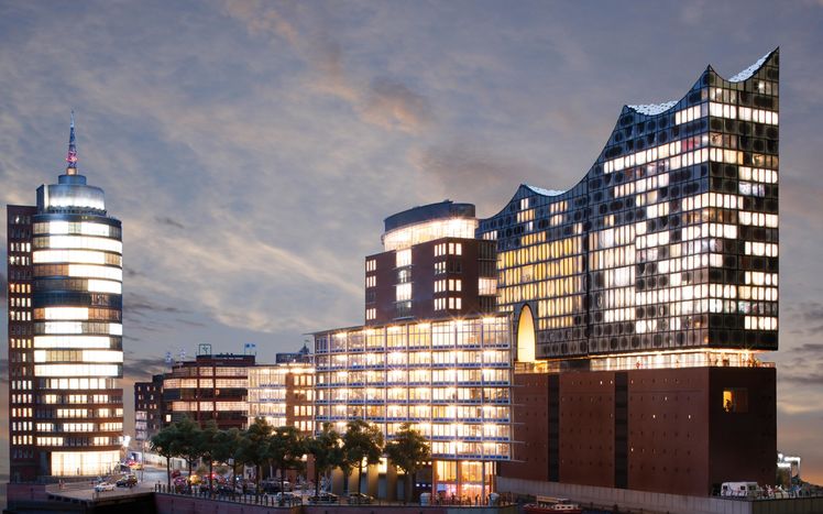 Hamburg HafenCity Elbphi Uebersicht Nacht 2