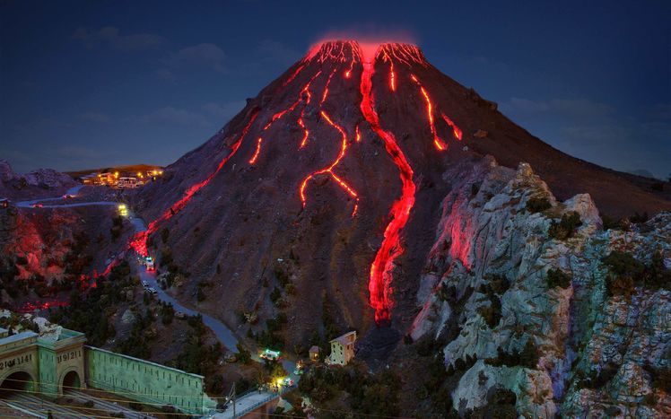 Italien Pompeji Vesuv Nacht