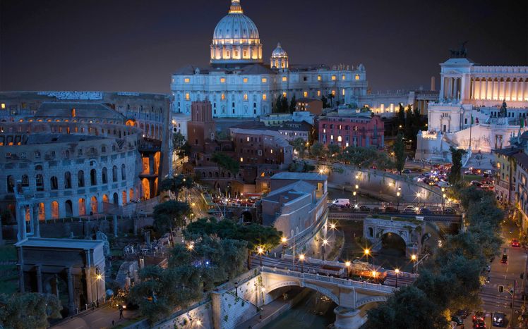 Italien Rom Petersdom Nacht