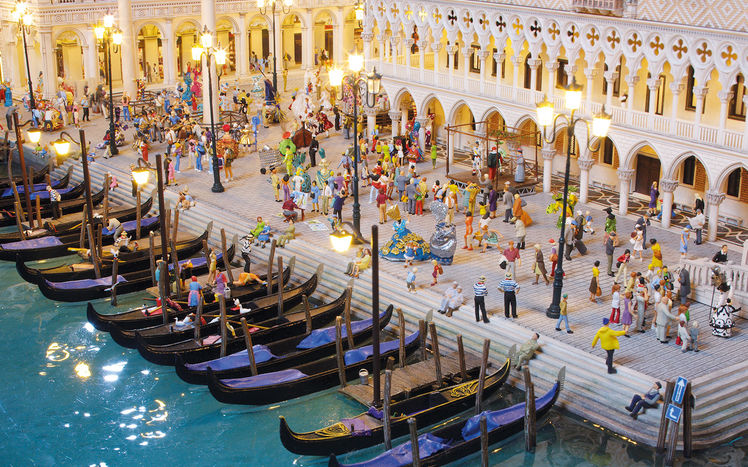 Venedig Markusplatz Gondeln Draufsicht