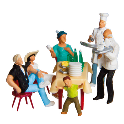 Preiser Mann Frau Kaffe Tisch Essen Trinken